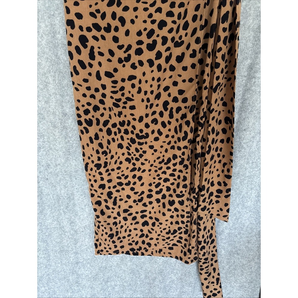 Lulu's Tan Cheetah Animal Print Wrap Midi Skirt Women's Small Tie Bow Waist - Picture 8 of 16